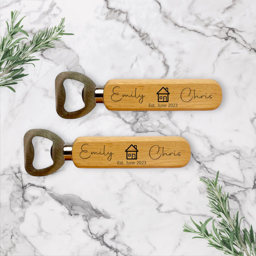 Personalised Wooden Bottle Opener – First Home