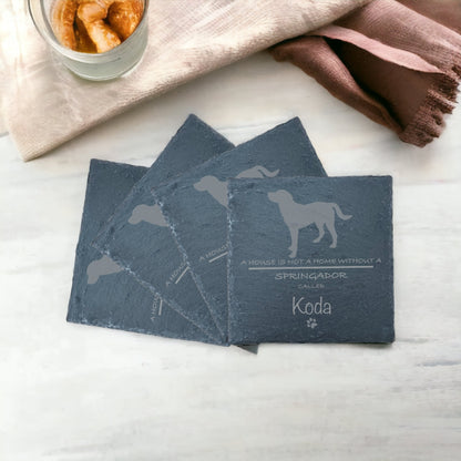 Personalised Slate Coasters - Ideal Gift for Dog Enthusiasts & Dog Lovers