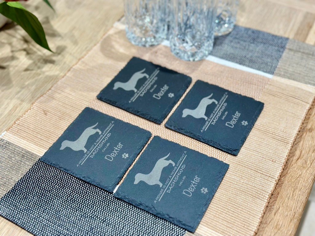 Personalised Slate Coasters - Ideal Gift for Dog Enthusiasts & Dog Lovers