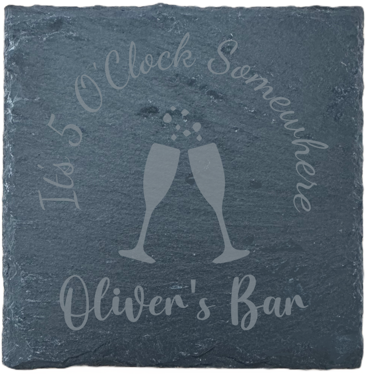 Slate Coaster - 5 O'Clock Somewhere