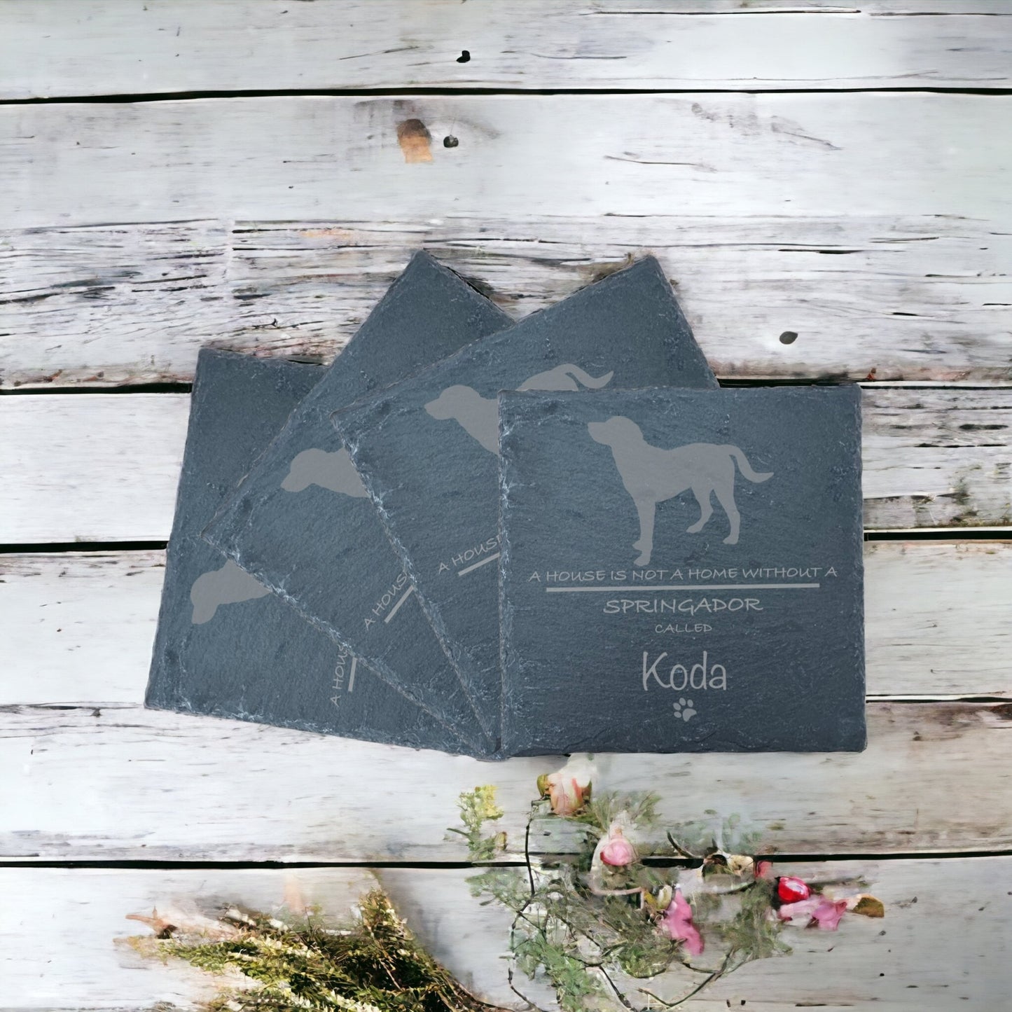 Personalised Slate Coasters - Ideal Gift for Dog Enthusiasts & Dog Lovers