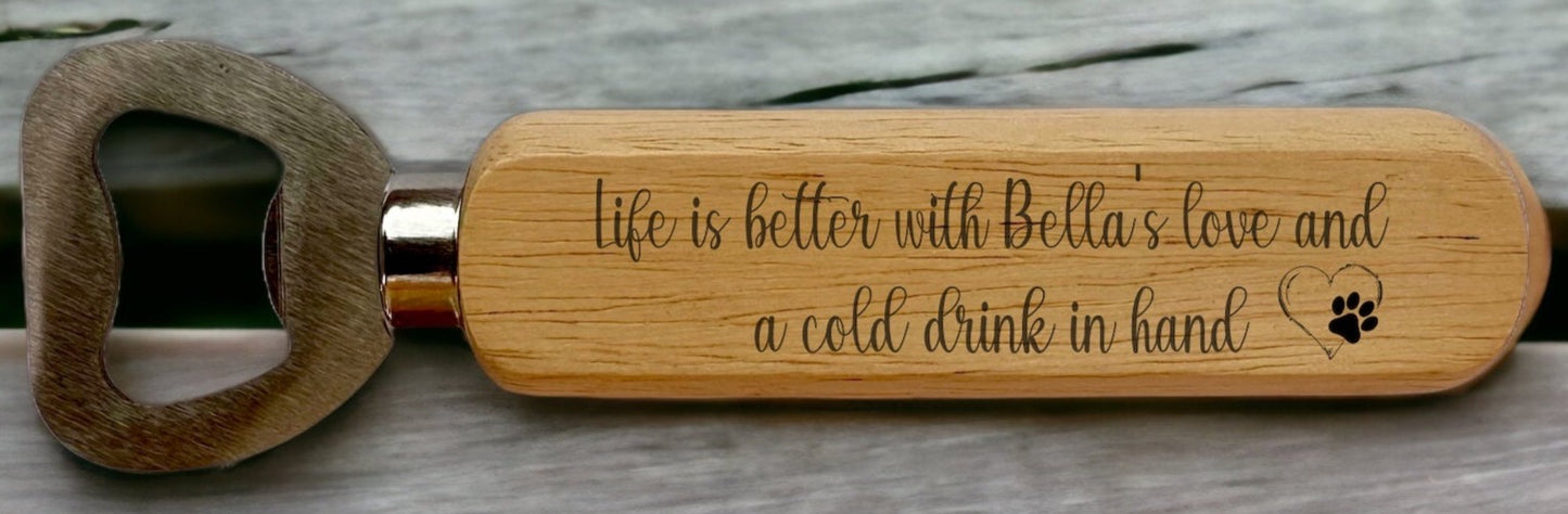 Personalised Bottle Opener – Drink & Dog