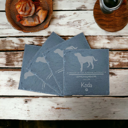 Personalised Slate Coasters - Ideal Gift for Dog Enthusiasts & Dog Lovers