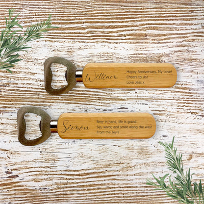 Personalised Wooden Bottle Opener –  Any Text