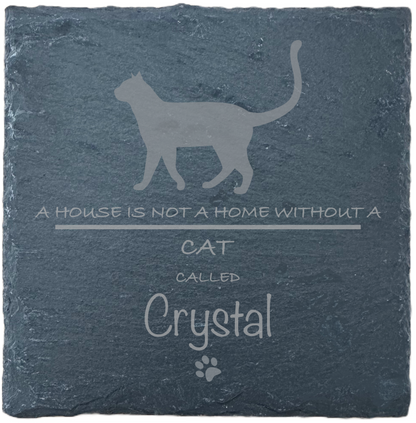 Personalised Slate Coasters - Ideal Gift for Cat Enthusiasts & Cat Lovers