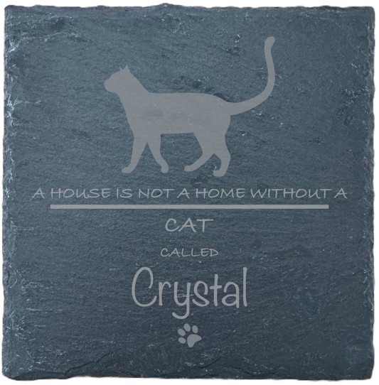 Personalised Slate Coasters - Ideal Gift for Cat Enthusiasts & Cat Lovers