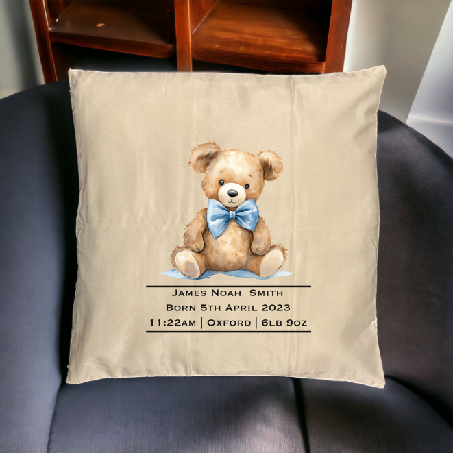 Personalised Cushion Cases - New Born Boy