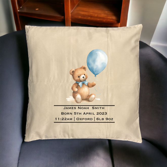 Personalised Cushion Cases - New Born Boy