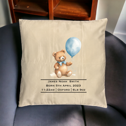 Personalised Cushion Cases - New Born Boy