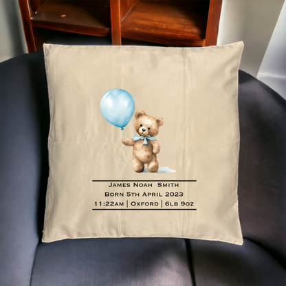 Personalised Cushion Cases - New Born Boy