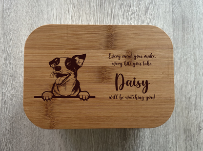 Personalised Lunch Box - With a Dog Image & Quote