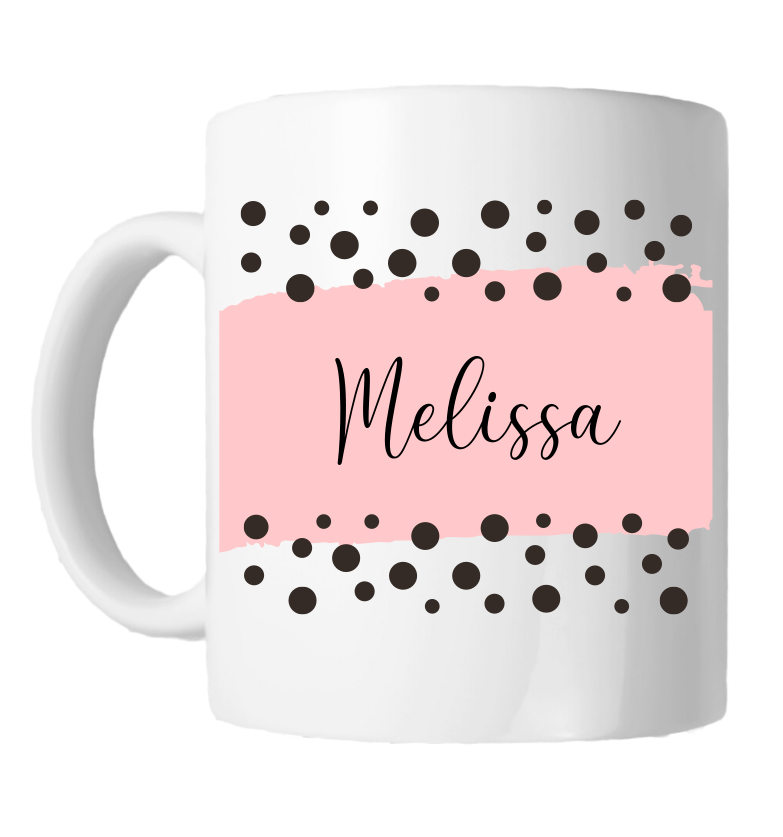 Personalised Mug - Dotted Pink