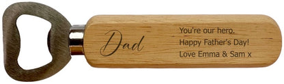 Personalised Wooden Bottle Opener –  Any Text