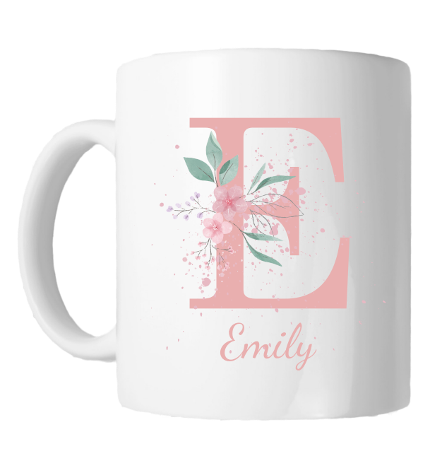 Personalised Mug - Flowers Pink