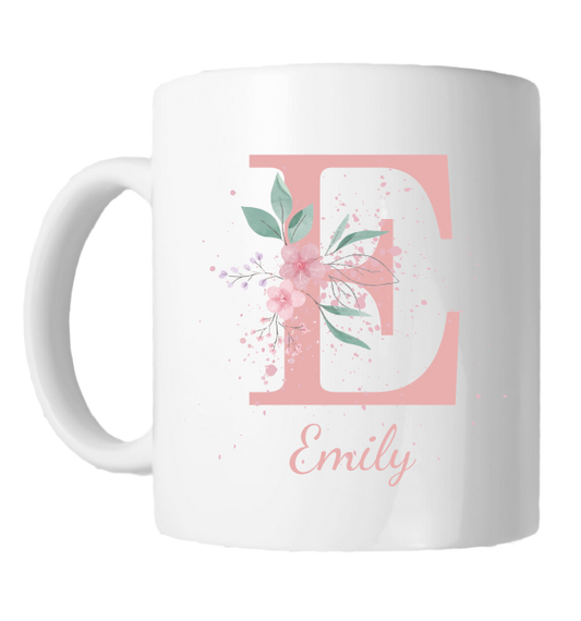 Personalised Mug - Flowers Pink