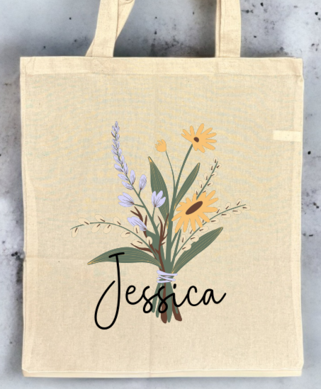 Personalised Tote Bag - Flowers