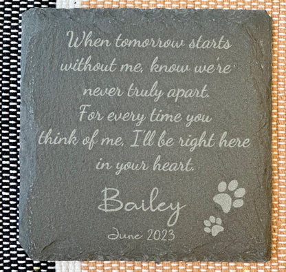 Our Personalised Memorial Slate Coaster