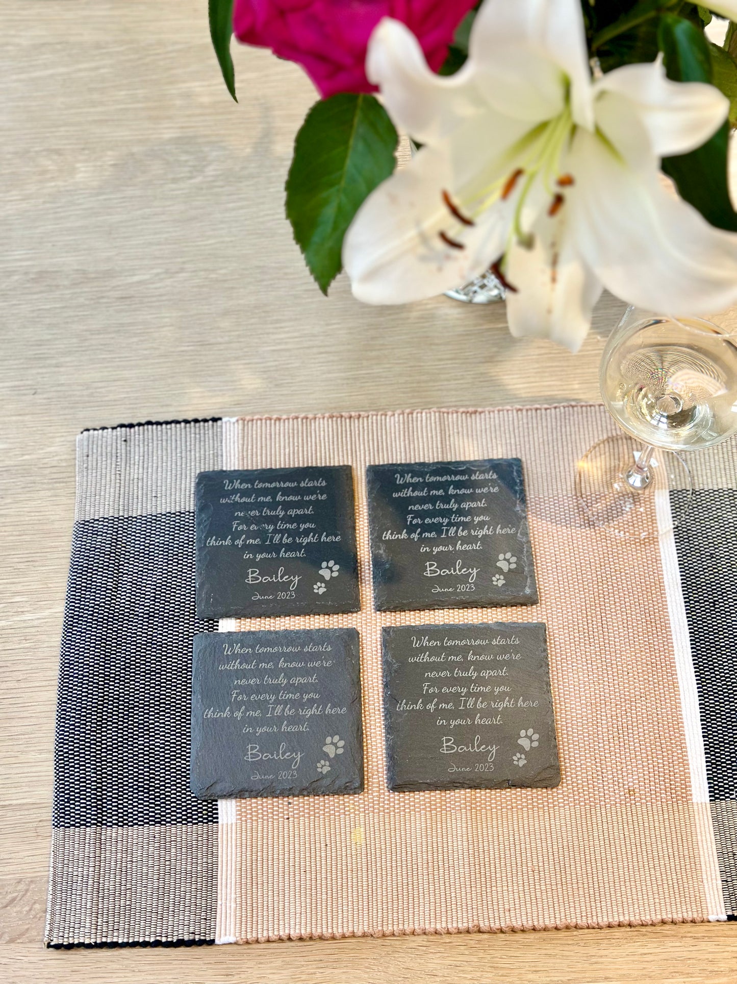 Our Personalised Memorial Slate Coaster