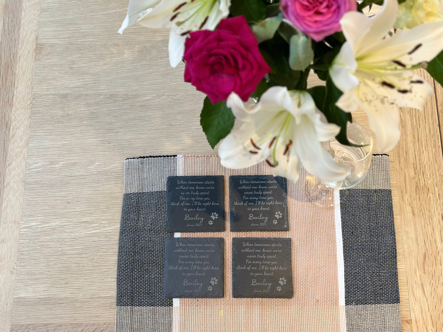 Our Personalised Memorial Slate Coaster