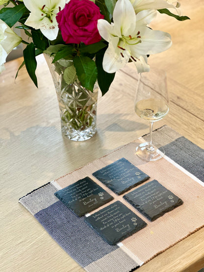 Our Personalised Memorial Slate Coaster