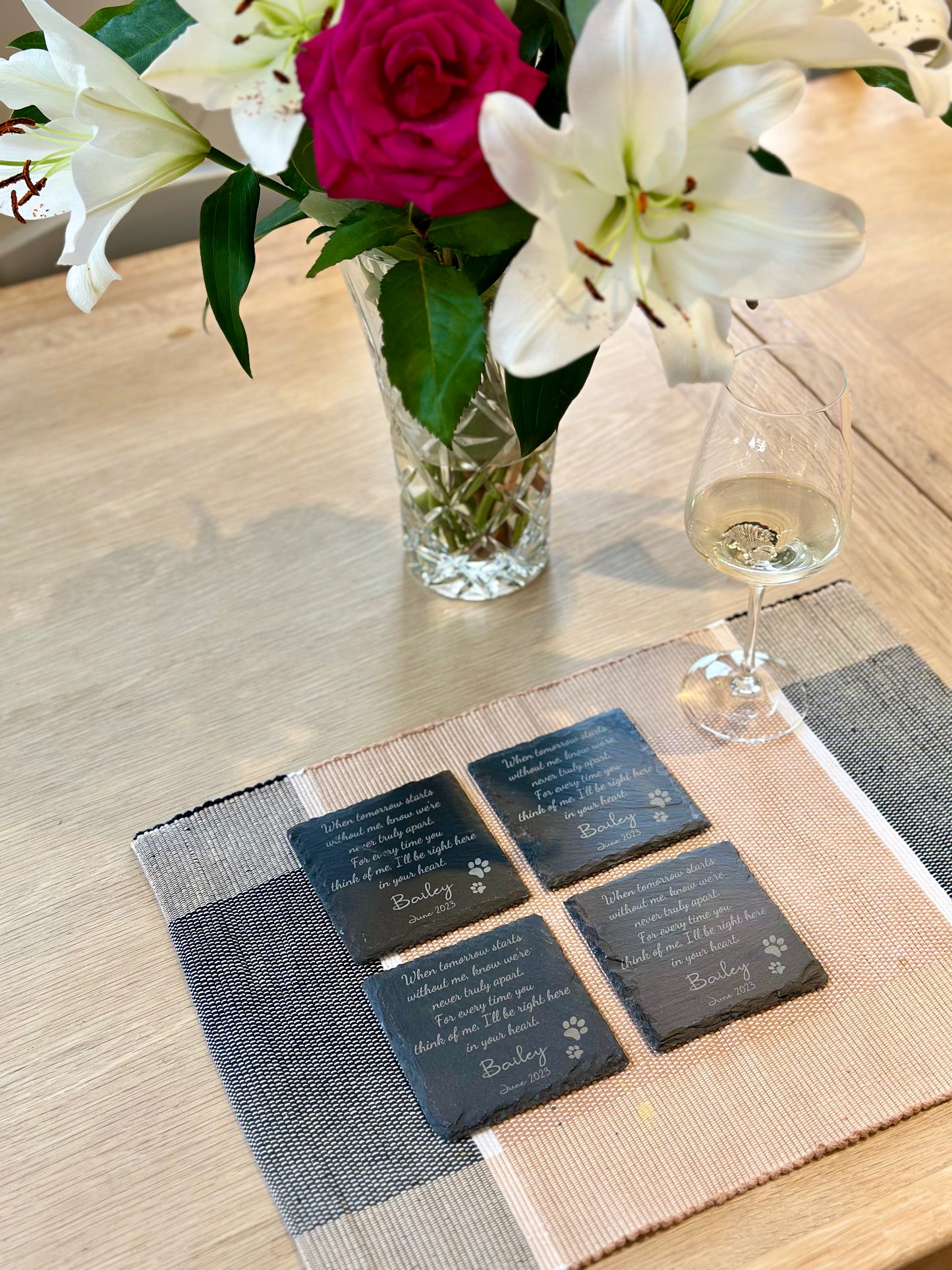 Our Personalised Memorial Slate Coaster