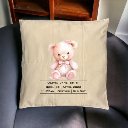 Personalised Cushion Cases - New Born Girl