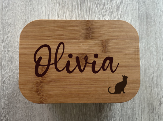 Personalised Lunch Box - Name & Cat