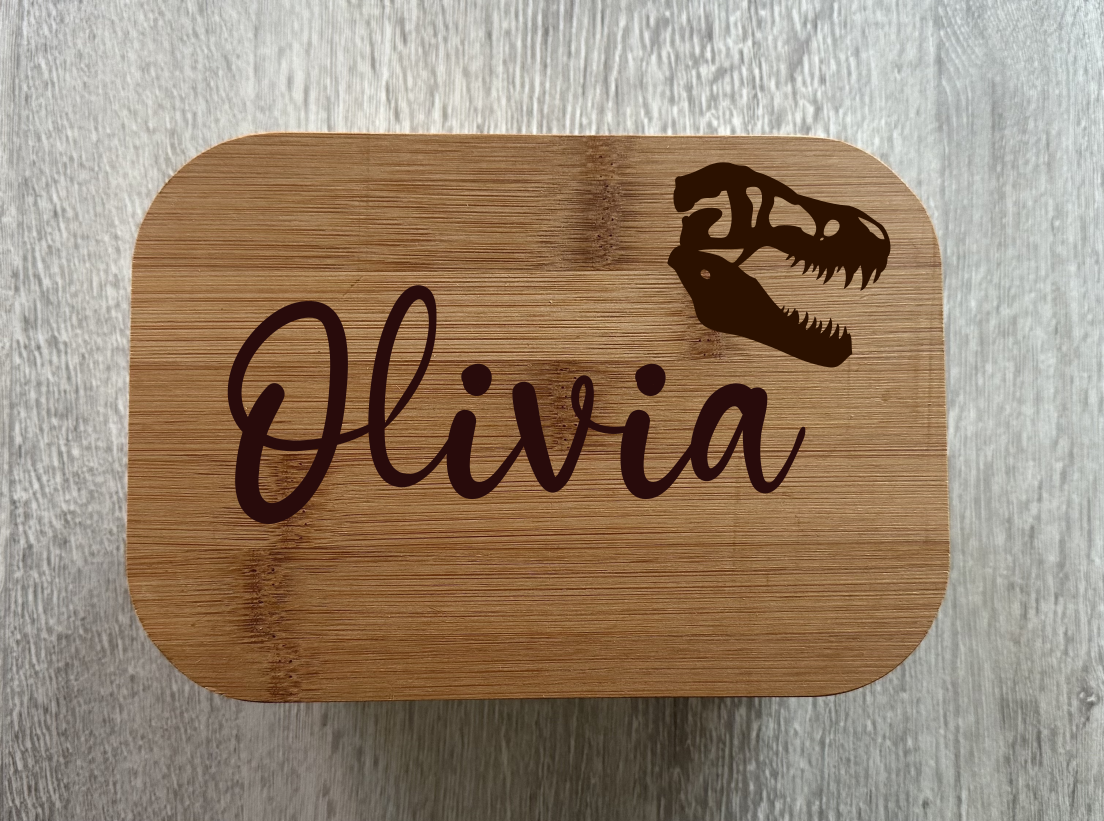 Personalised Lunch Box - Name & Dino Head