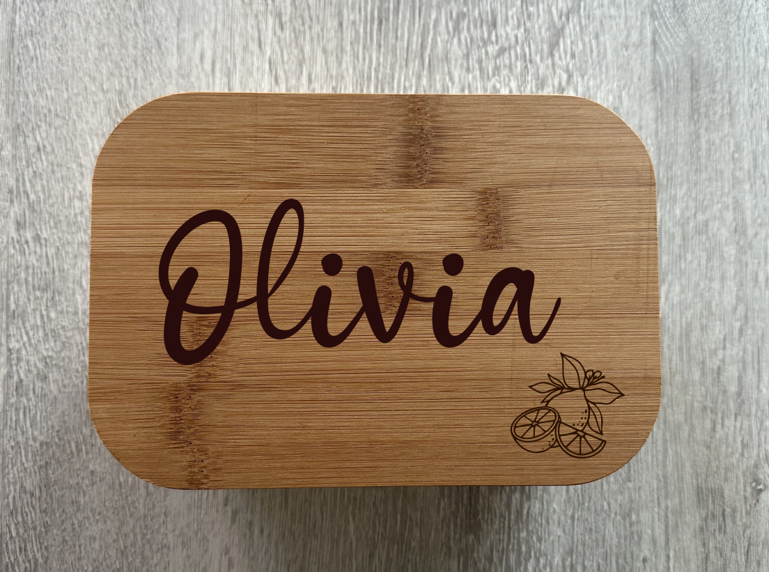 Personalised Lunch Box - Name and Lemons