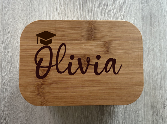 Personalised Lunch Box - Name and Graduation Hat