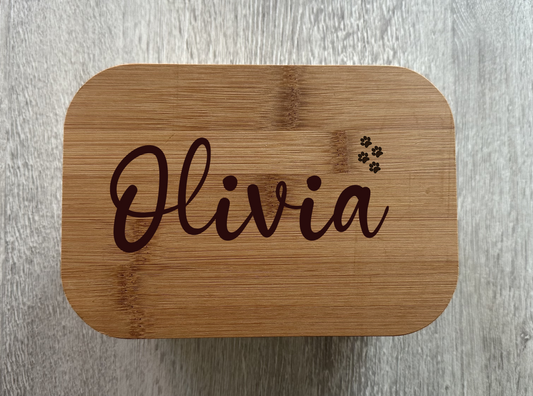 Personalised Lunch Box - Name & Paw Prints