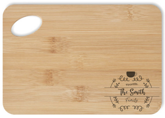 Personalised Chopping / Serving Boards - Family Engraved at the bottom