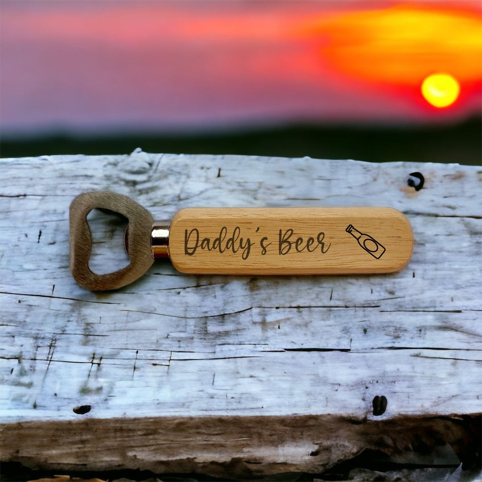 Personalised Bottle Opener - Engraving with image of bottle