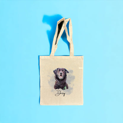 Personalised Tote Bag (Water Colour Image) - Ideal Gift for Dog Enthusiasts & Dog Lovers