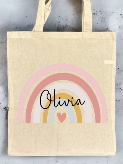 Personalised Tote Bag - Pastel Rainbow