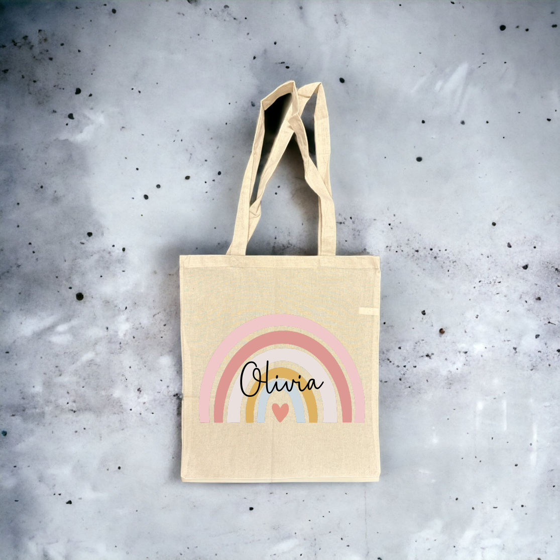 Personalised Tote Bag - Pastel Rainbow